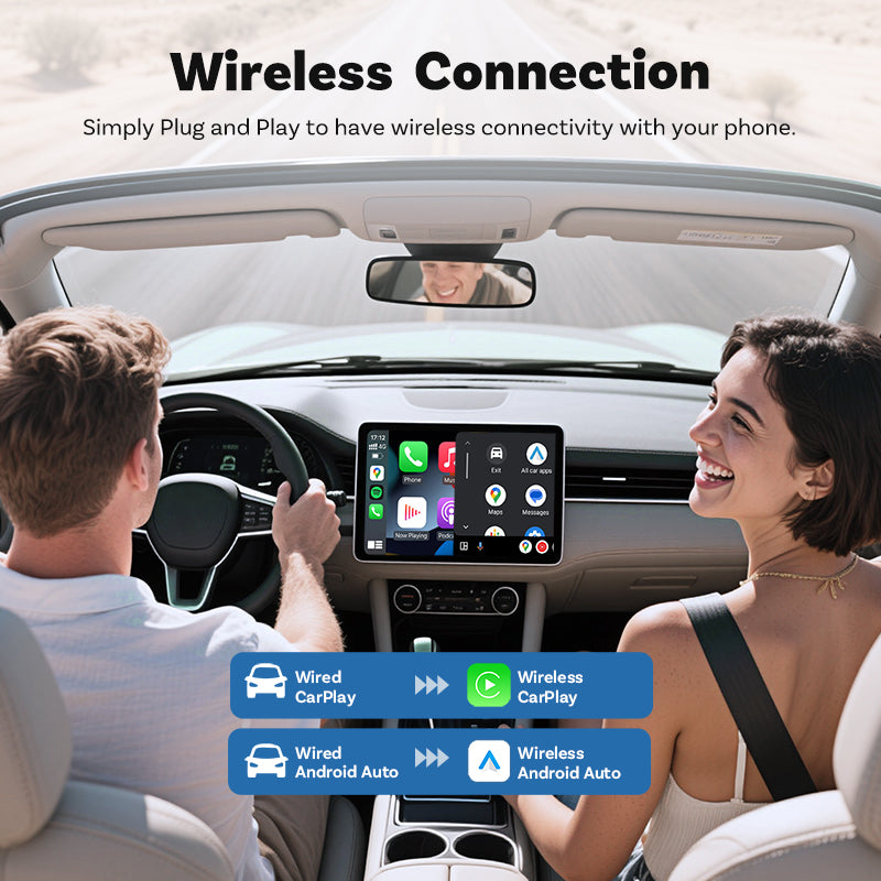 CarFits CP90 - type A Wireless CarPlay Adapter | Android Auto Wireless Adapter | 2-in-1 CarPlay & Android Auto | Fast Bluetooth & Wi-Fi Connection | Plug & Play | Seamless Smartphone Integration