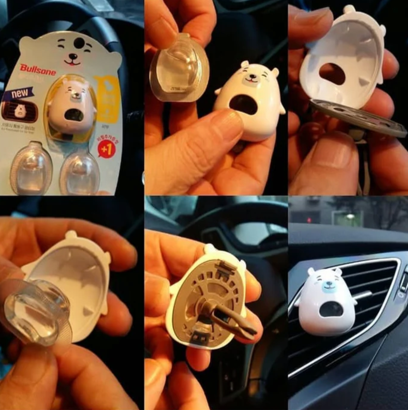 Bullsone Pola Family Herb Car Air Freshener Vent Clip | Natural Car Perfume | Long-Lasting Fragrance (2 Pack)