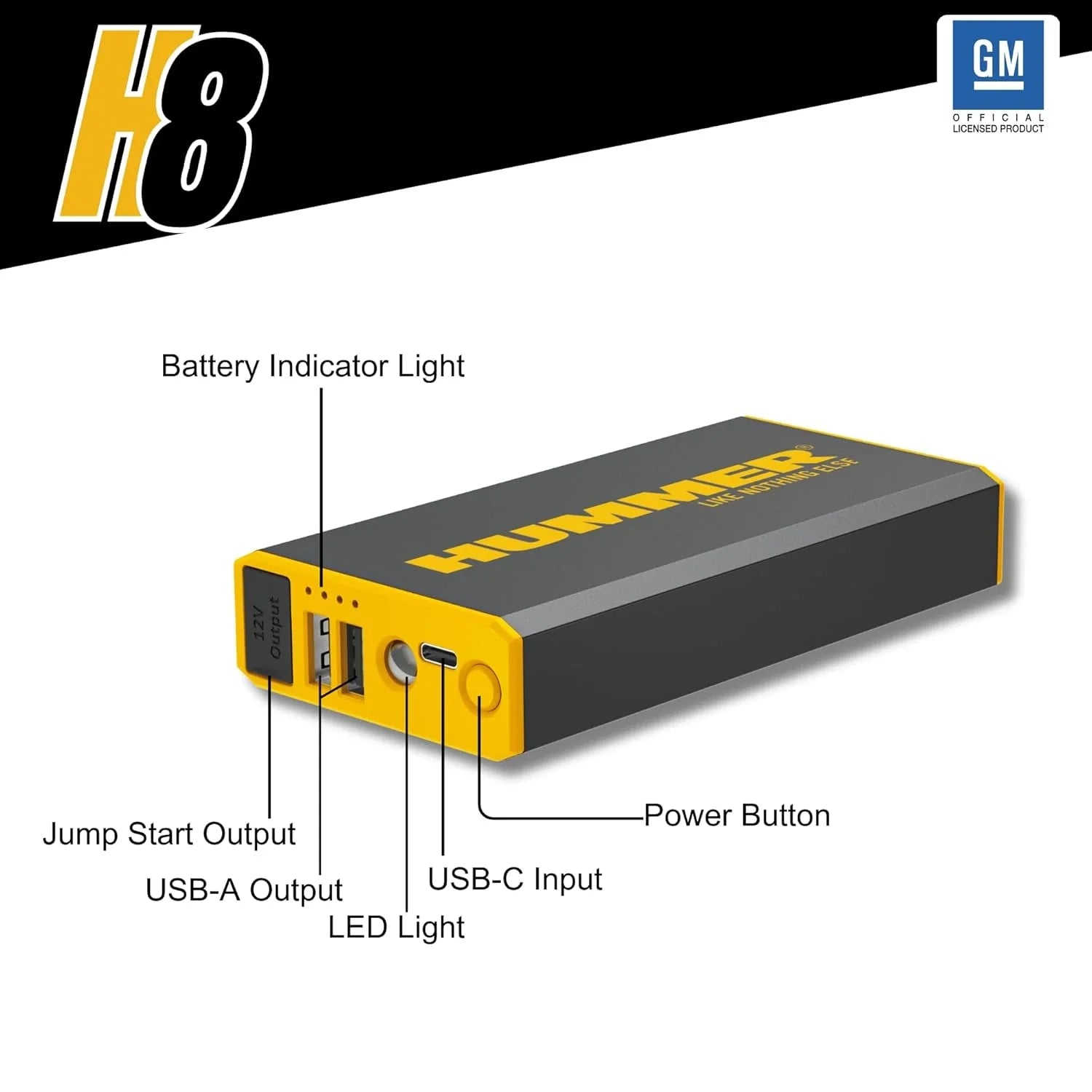 HUMMER H8 Jump Starter Battery 12V /1000A Vehicles, 27750mWh