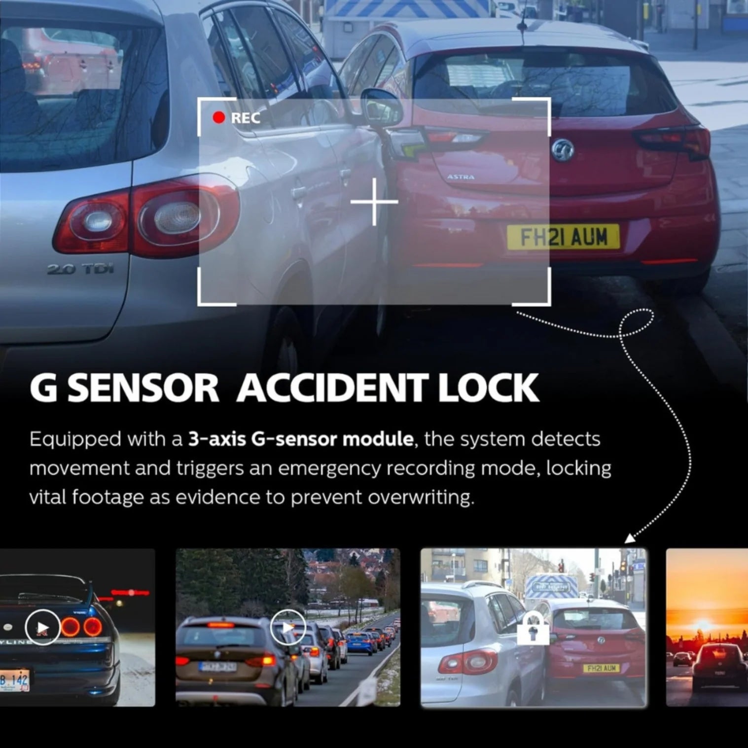 PHILIPS GoSure 5101 Dash Camera for Car, 2K QHD 1600p, G-Sensor