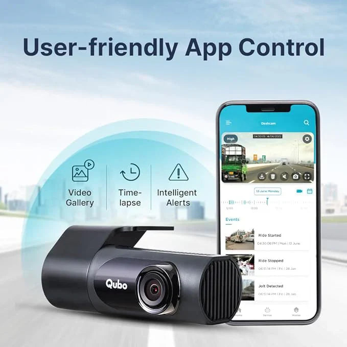 QUBO Dashboard Camera for Car Pro X 3MP Full HD 1296p, G-Sensor