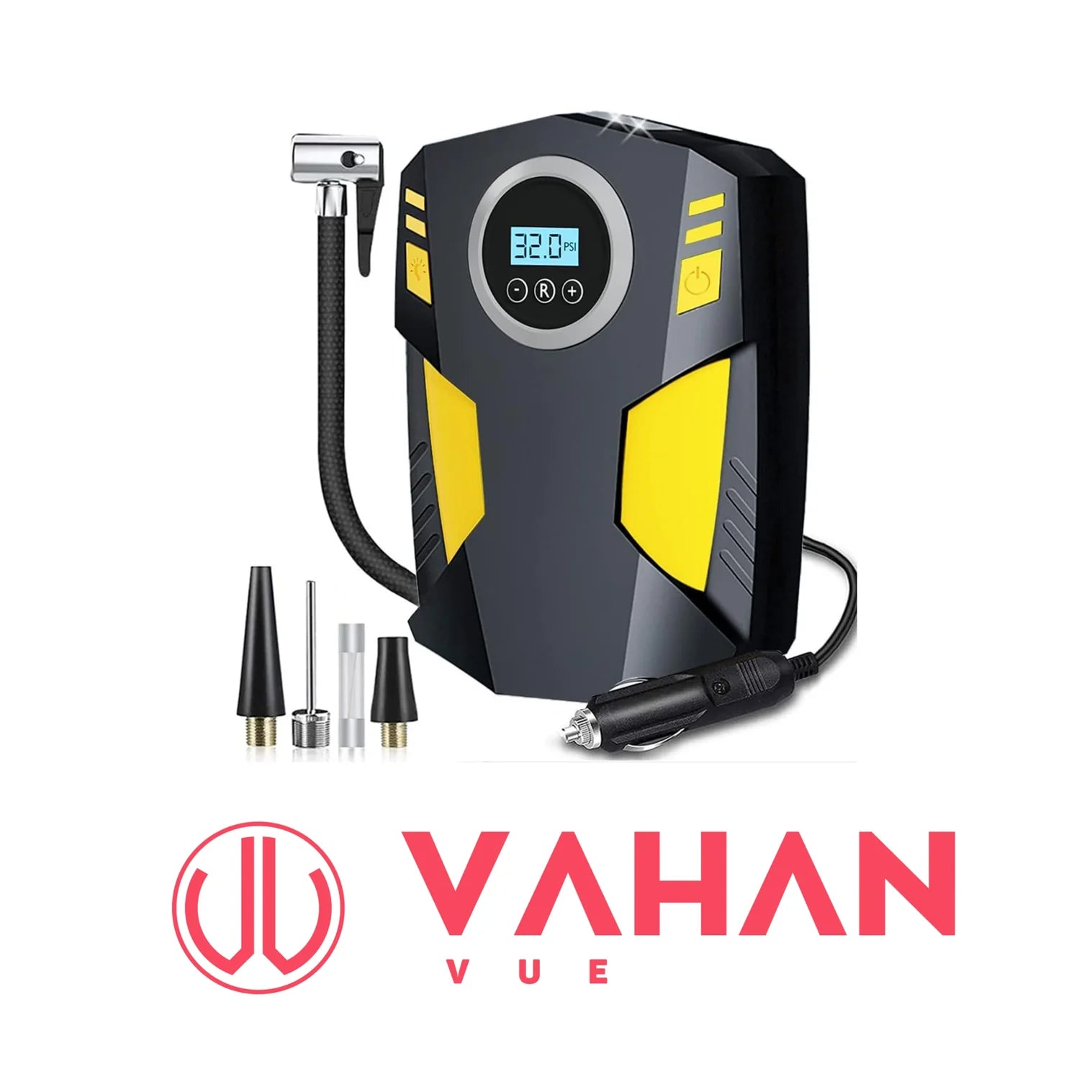 VAHAN VUE Car Tyre Inflator Air Compressor with Auto Stop and LED Light 12V