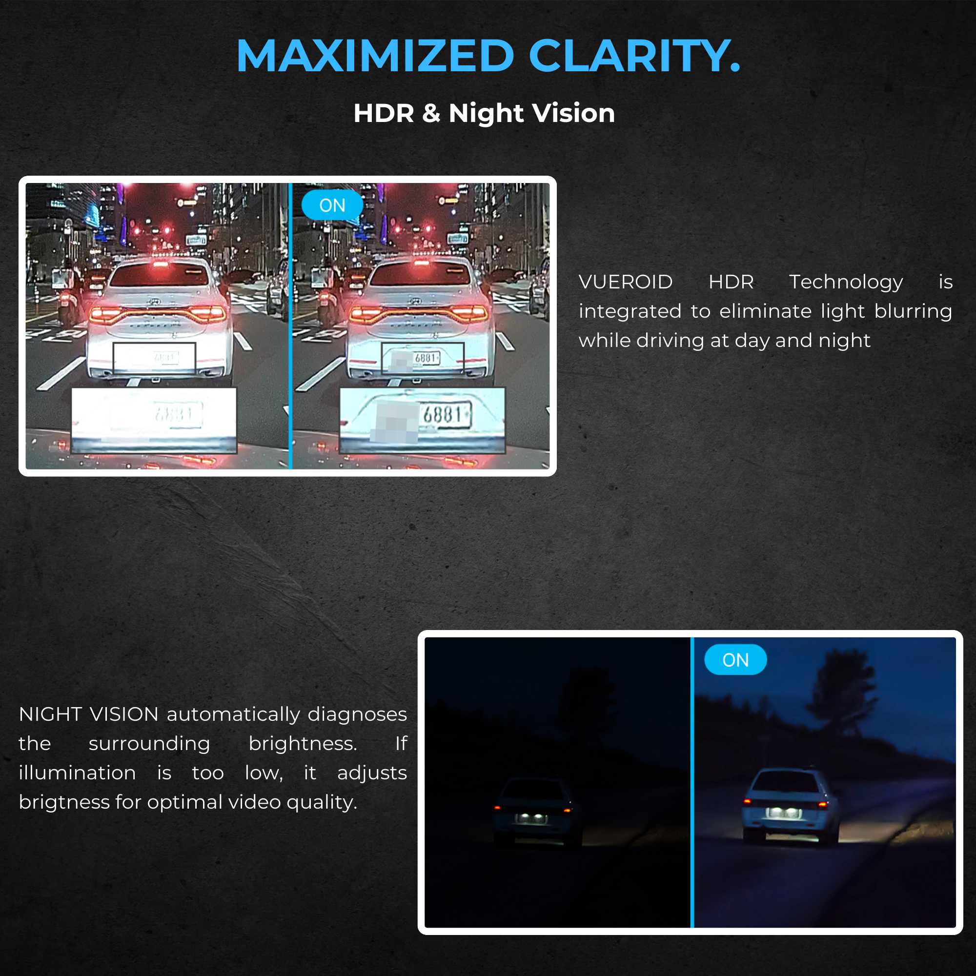 VUEROID D20-Q2 Plus 2CH Dash Cam | 2K QHD Front & Rear Car Camera with GPS, WiFi & ADAS