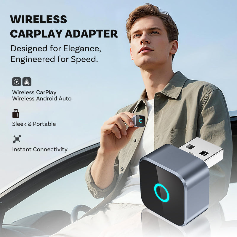 CarFits CP90 - type C Wireless CarPlay Adapter | Android Auto Wireless Adapter | 2-in-1 CarPlay & Android Auto | Fast Bluetooth & Wi-Fi Connection | Plug & Play | Seamless Smartphone Integration