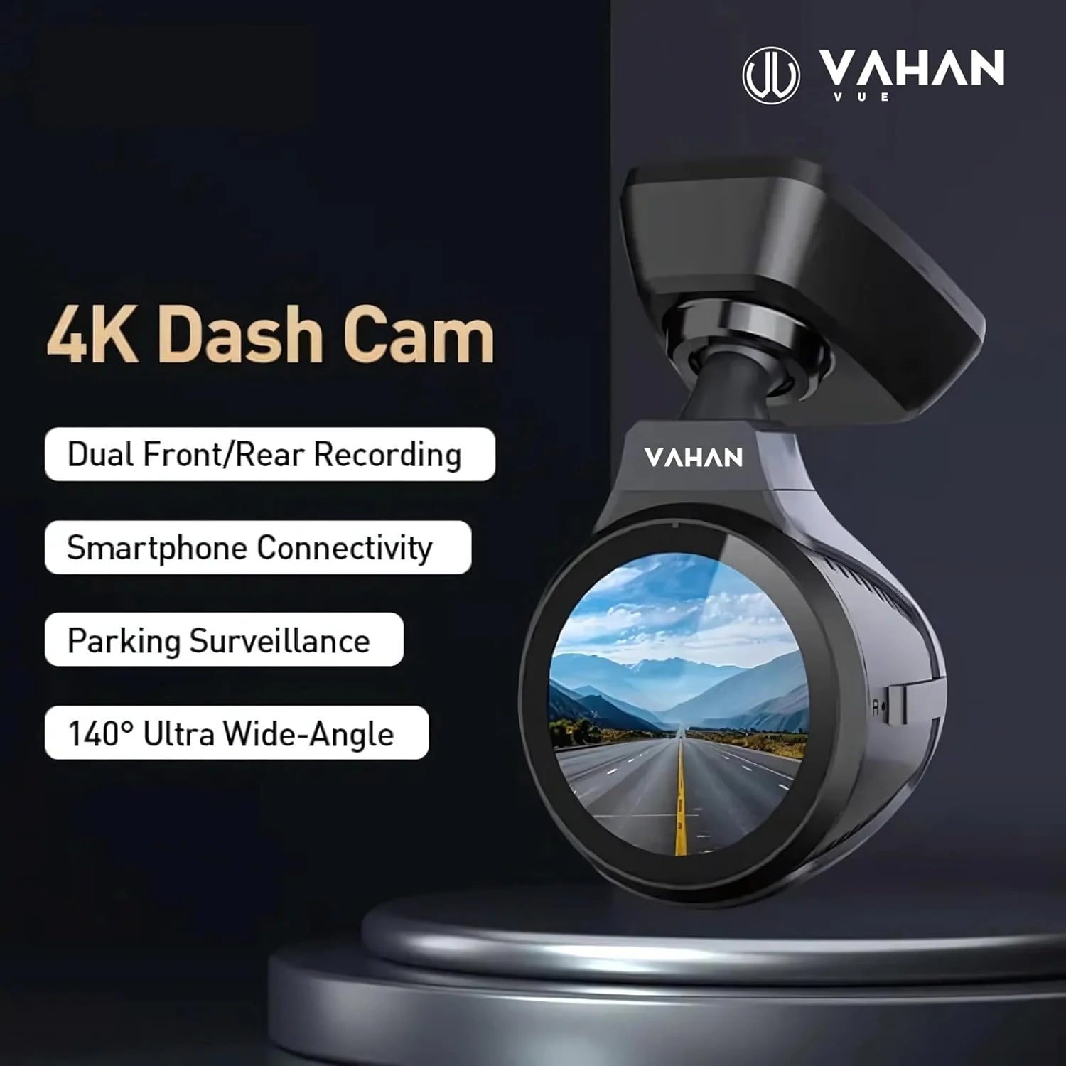 VAHAN VUE K05 Dash Camera for Cars UHD 2560P 8MP, 2 Channel