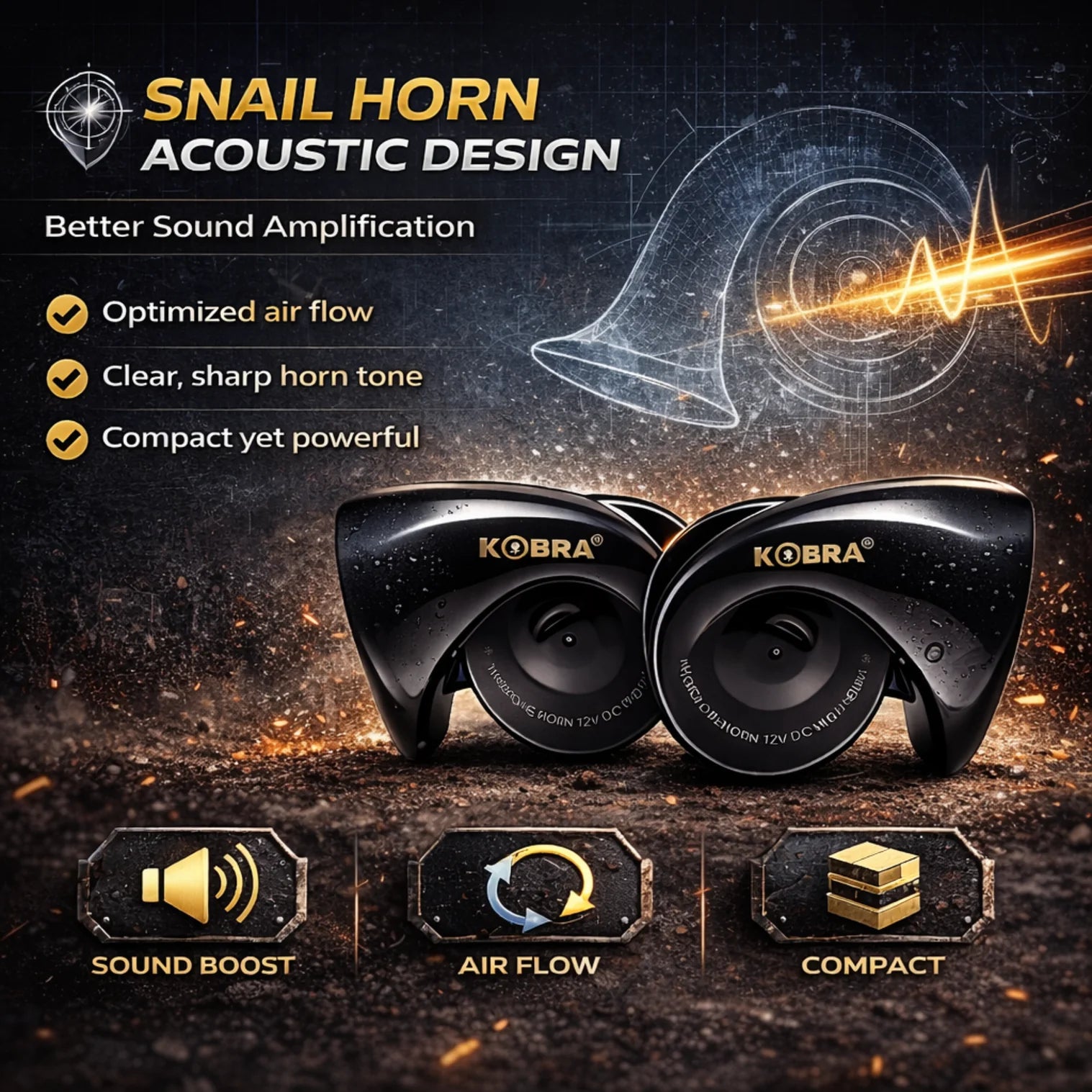 KOBRA Electric Snail Horn