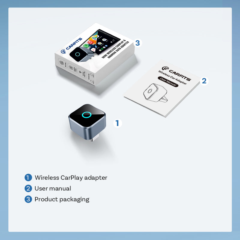CarFits CP90 - type C Wireless CarPlay Adapter | Android Auto Wireless Adapter | 2-in-1 CarPlay & Android Auto | Fast Bluetooth & Wi-Fi Connection | Plug & Play | Seamless Smartphone Integration