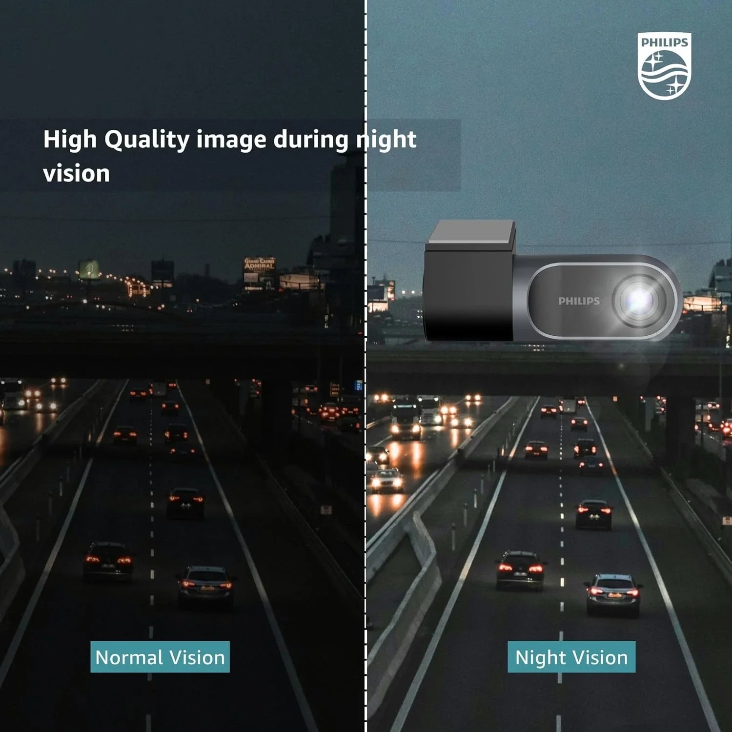 PHILIPS GoSure 3001 Dash Cam for Car, Full HD 1080p, G-Sensor