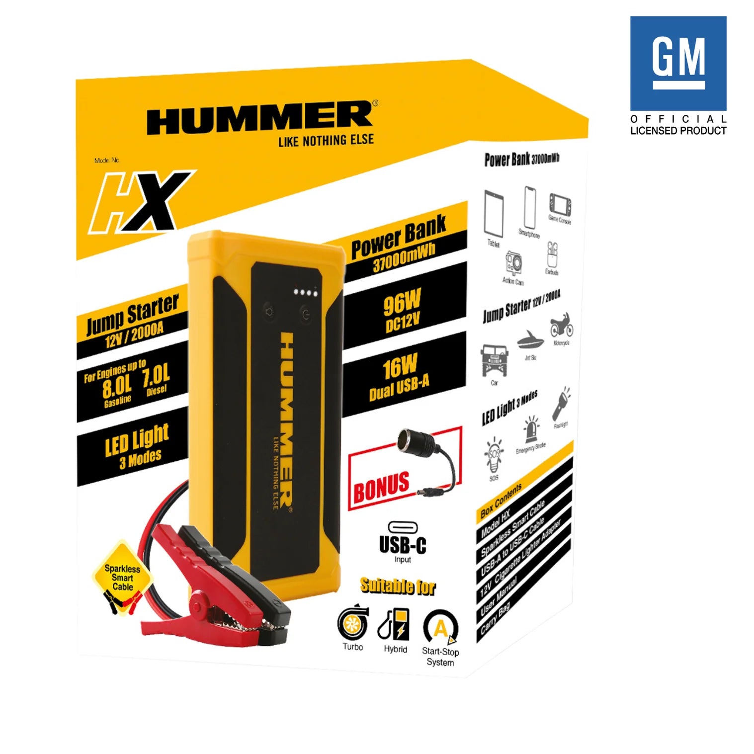 HUMMER HX Battery Jump Starters Battery Suitable for 12V / 2000A Vehicles 10000mAh