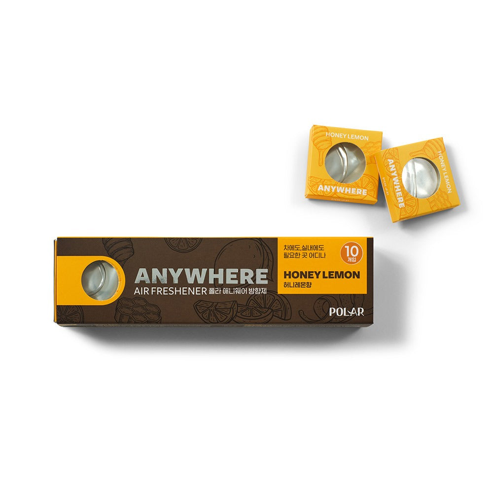 Bullsone Polar Anywhere Car Air Freshener  | Honey Lemon Fragrance | Car Interior Accessories | Long-Lasting Fragrance | Hanging Type | Use Anywhere | Pack of 10