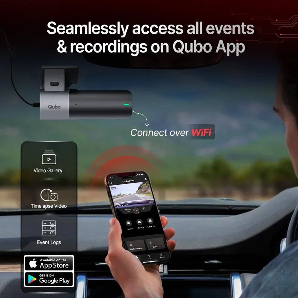 QUBO Car Dash Camera Pro 2K Resolution QHD Dash Cam