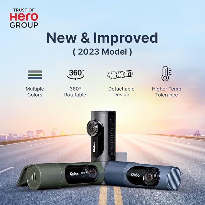 QUBO Dashboard Camera for Car Pro X 3MP Full HD 1296p, G-Sensor