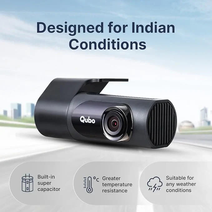 QUBO Dashboard Camera for Car Pro X 3MP Full HD 1296p, G-Sensor