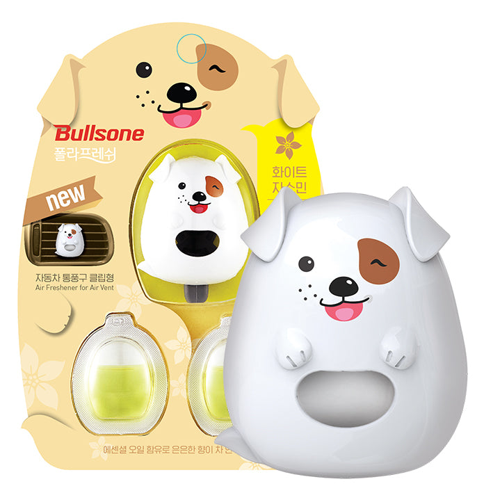 Bullsone Pola Family Natural Car Air Freshener | Jasmine Fragrance | Luxury Car Perfume | Vent Clip Type | Long-Lasting Fragrance  | 2 Pack